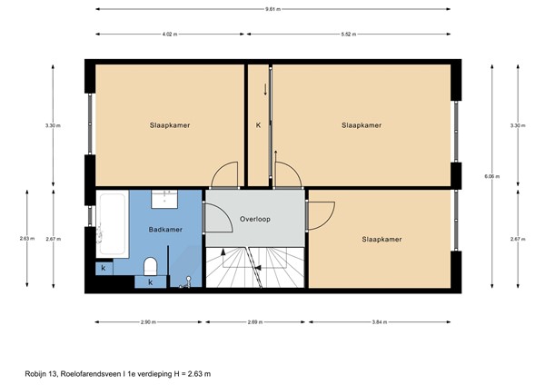 Floorplan - Robijn 13, 2371 LC Roelofarendsveen